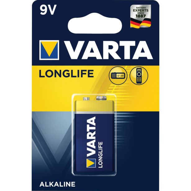 ALKALNI BATERIJSKI VLOŽEK VARTA 6LR61 9V BL/1 LONGLIFE