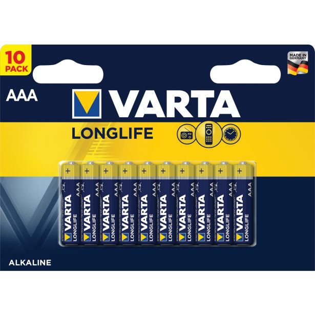 ALKALNI BATERIJSKI VLOŽEK VARTA LR03 AAA BL/10 LONGLIFE