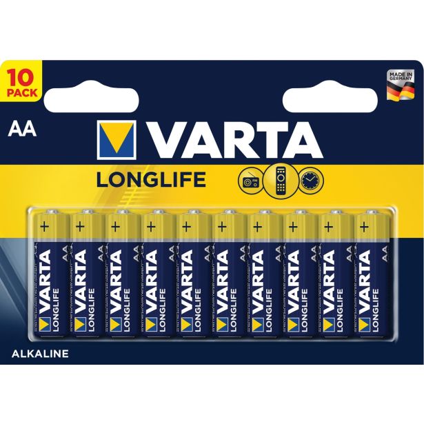 ALKALNI BATERIJSKI VLOŽEK VARTA LR06 AA 10/1 LONGLIFE
