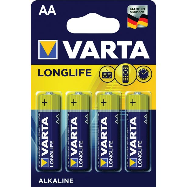 ALKALNI BATERIJSKI VLOŽEK VARTA LR06 AA BL/4 LONGLIFE