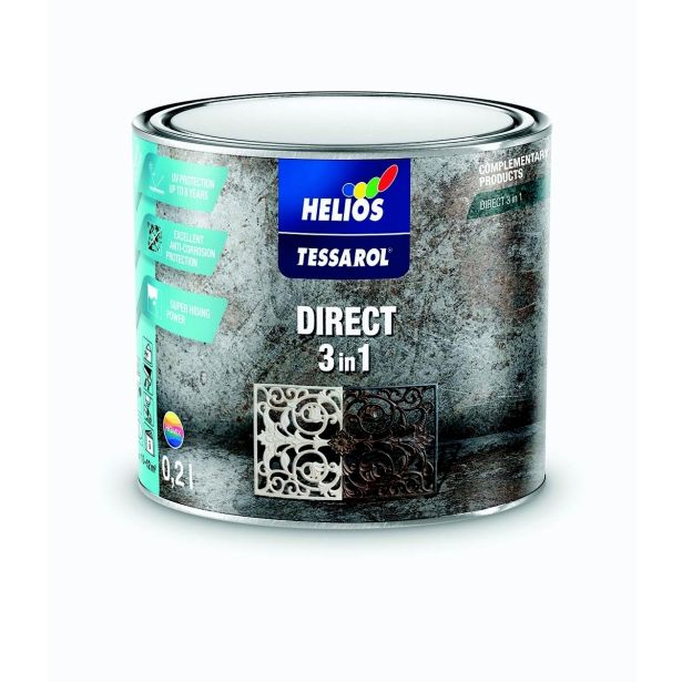 ANTIKOROZIVNI PREMAZ HELIOS TESSAROL DIRECT 3IN1 RAL 3000 RDEČI 0.2 L