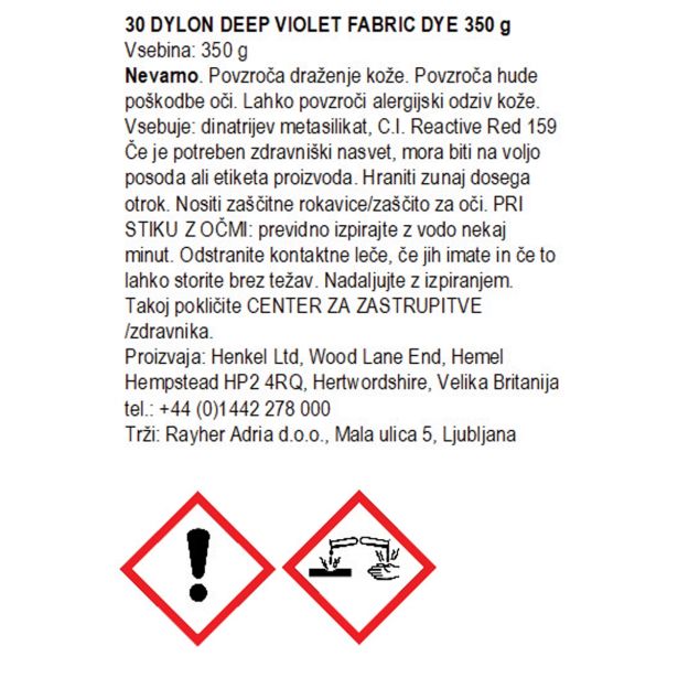 BARVA ZA TEKSTIL RAYHER BARVA ZA TEKSTIL, VIJOLA ZA PRALNI STROJ, 350 G