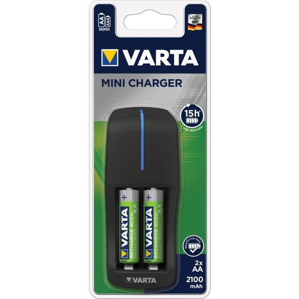 BATERIJSKI POLNILNIK VARTA MINI CHARGER + 2X AA R2U 2100MAH