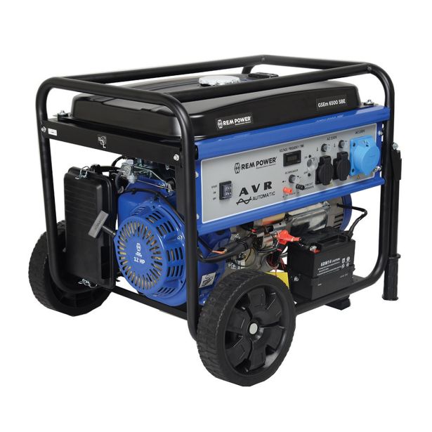 BENCINSKI AGREGAT REM POWER GSEM 6500 SBE, AVR, 6.5KW 2X230V 1X CEE230V 1X12VDC