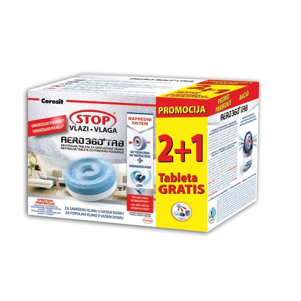 CERESIT STOP VLAGI -  AERO 360° NEVTRALNE 3X450 G  2 + 1 GRATIS
