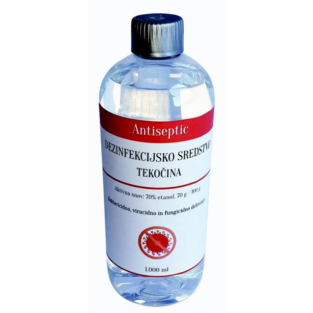 DEZINFEKCIJSKO SREDSTVO CHEMCOLOR TEKOČINA 1L 70% - RAZKUŽILO ZA ROKE