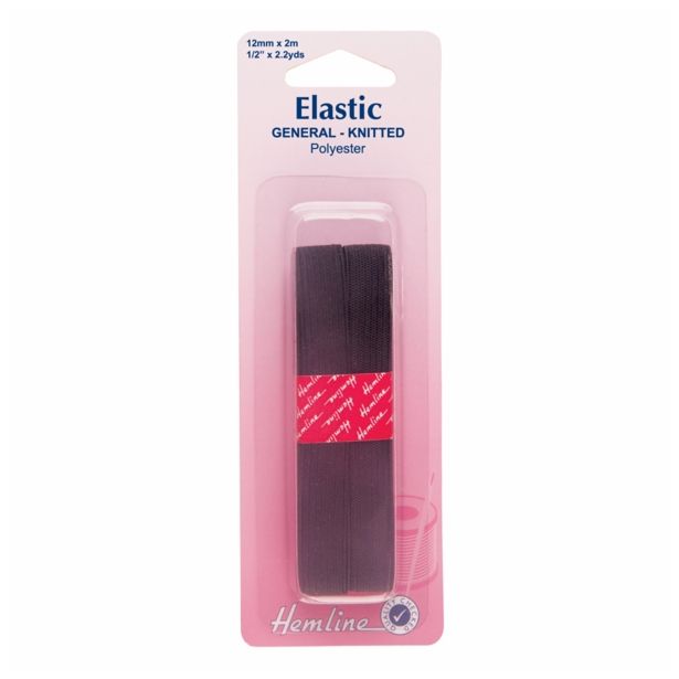 DODATKI ZA ŠIVANJE HEMLINE ELASTIKA 12MM X 2M ČRNA