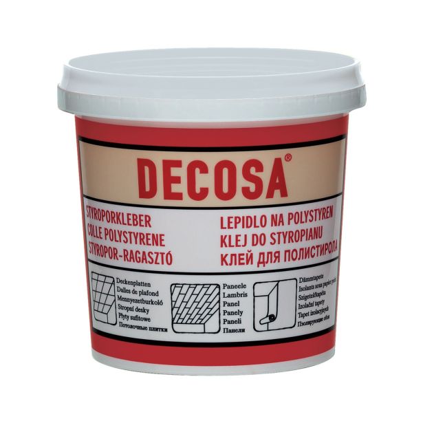 DODATNI MATERIAL ZA ŠTUKATURO DECOSA LEPILO ZA STIROPOR 1 KG STROPNE PLOŠČE IN IZOLACIJSKE TAPETE