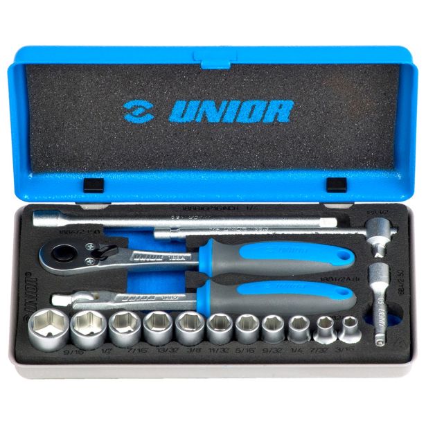 GARNITURA NASADNIH KLJUČEV 1/4" UNIOR V KOVINSKI KASETI 3/16"-9/16"/16-DELNA ART. 188BI6P16INCH (619413)