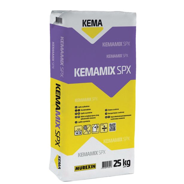 GRADBENO LEPILO KEMA KEMAMIX SPX SIVA 25KG - LEPILO ZA PLINOBETON