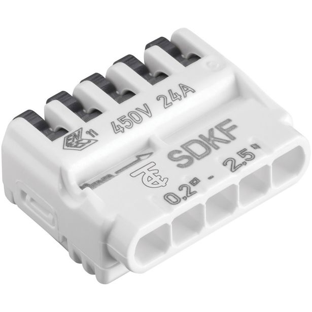 INŠTALACIJSKA SPONKA SMARTEXX UNI-5 UNIVERZALNA 0.5-2.5MM2 ZA MEHKE ŽICE