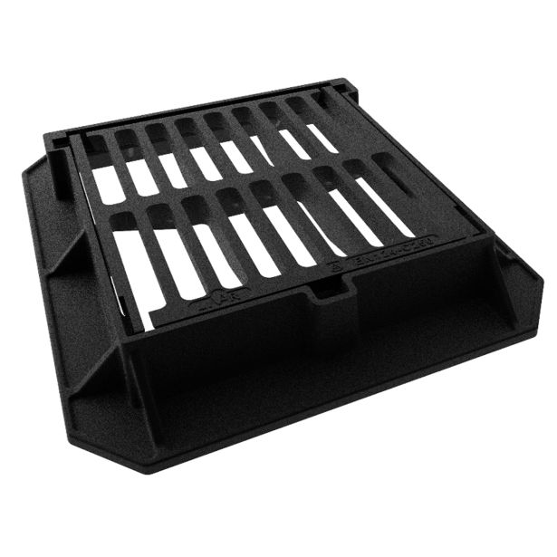KANALSKA REŠETKA LIVAR Z OKVIRJEM 400X400 250 KN, ZAKLEP-RAVNA