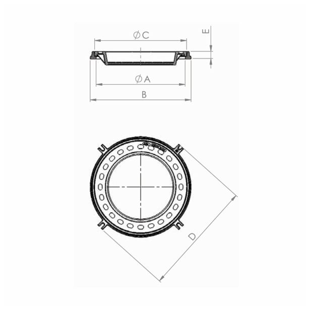KANALSKI OKVIR LIVAR OKVIR ART.610 B 125 FI 450