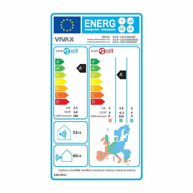 KLIMATSKA NAPRAVA VIVAX ACP-12CH35AERI 3.5KW