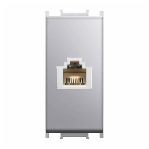 KOMUNIKACIJSKA VTIČNICA MODUL TEL KS RJ11 6/4 SREBRNA, 1M, BOK