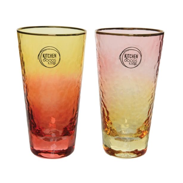KOZAREC ZA VODO/SOK DECORIS 300 ML Z ZLATIM ROBOM REDEČE RUMENI