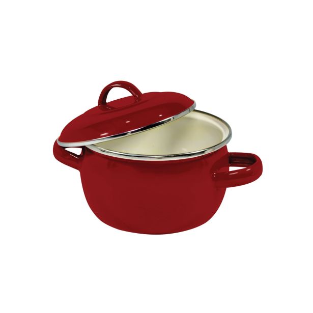 LONEC / KOZICA ENAMELIE KOZICA1.46 L 16 CM S STEKL. POKROVOM RUBINO