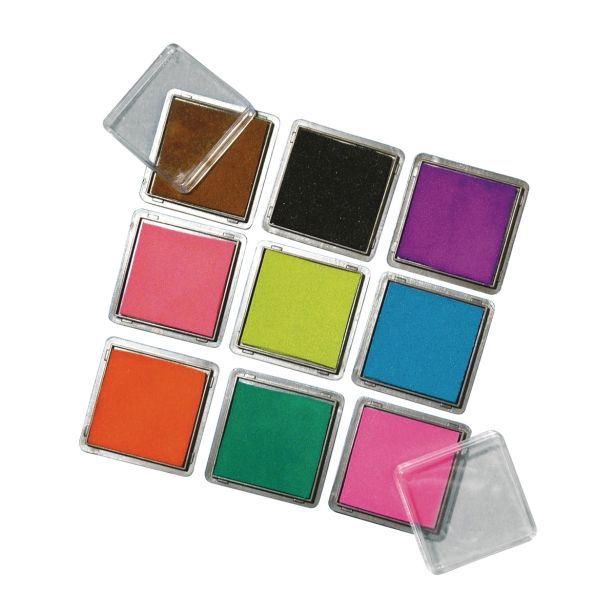 LUKNJAČ,ŠTAMPILJKA,ŠABLON RAYHER BLAZINICE ZA ŽIGE, SET 9 MEŠANE BARVE, 5X3.5 CM