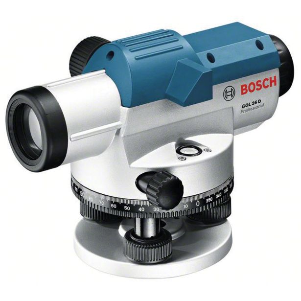 OPTIČNI NIVELIR BOSCH GOL 26 D PROFESSIONAL S STOJALOM BT 160 IN MERILNO LETVIJO GR 500