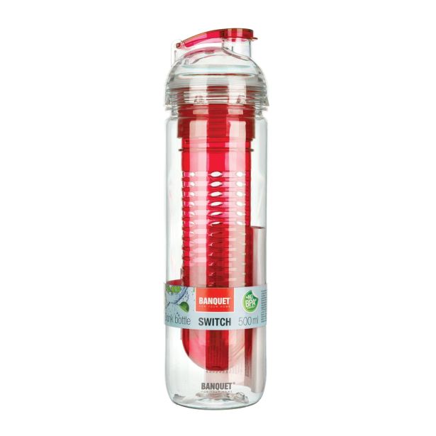 PLASTENKA ZA VODO BANQUET SWITCH, 500 ML RDEČA TRITAN BREZ BPA