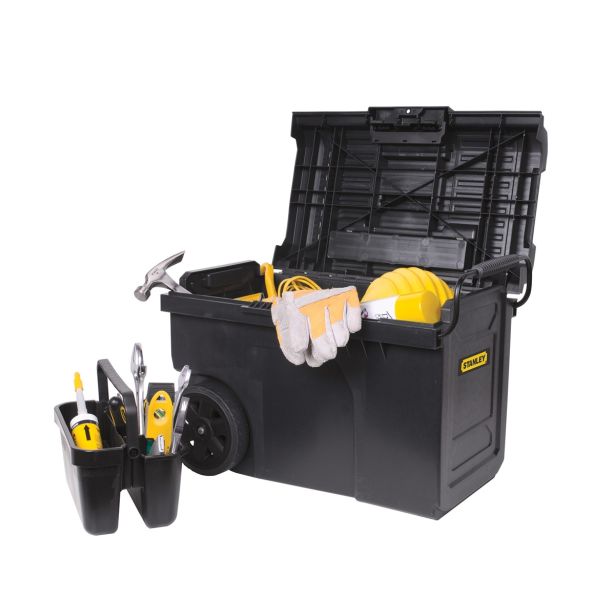 PLASTIČNA KASETA STANLEY 62X38X42 CM S KOLESI IN ROČAJEM