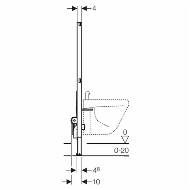 PODOMETNI ELEMENT ZA BIDE GEBERIT DF H=112 CM