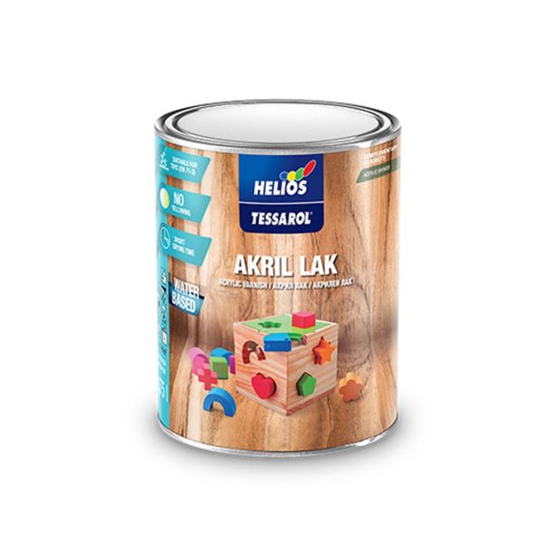 POKRIVNI PREMAZ ZA KOVINO IN LES TESSAROL AKRIL LAK SIJAJNI 0.75 L