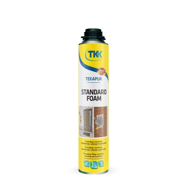 POLIURETANSKA PENA TEKAPUR MONTAŽNA PIŠTOLSKA 750 ML - STANDARD - GUN GRADE