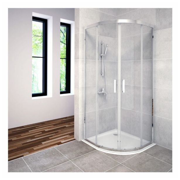 POLKROŽNA KAB.ZA PRHANJE AQUAESTIL SAVANA 90 R 550 H=200 SILVER PR. PROZORNO ST.