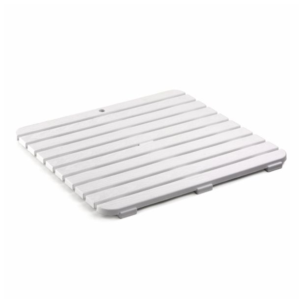 PVC KOPALNIŠKA PREPROGA PLASTICOS PODLOGA ZA TUŠ KAD 55X55X3 CM BELA