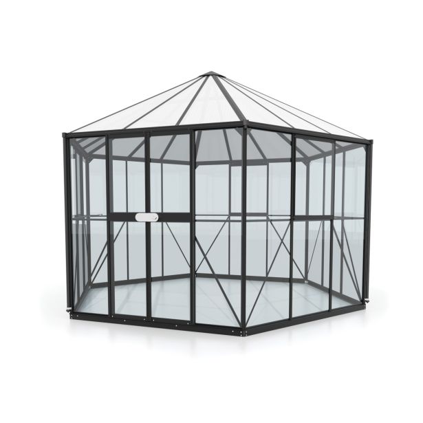 RASTLINJAK, STEKLO-V.PLOŠ VITAVIA PAVILJON HERA 9000 ESG/VP 3/6MM ČRNA 3.8X3.8M