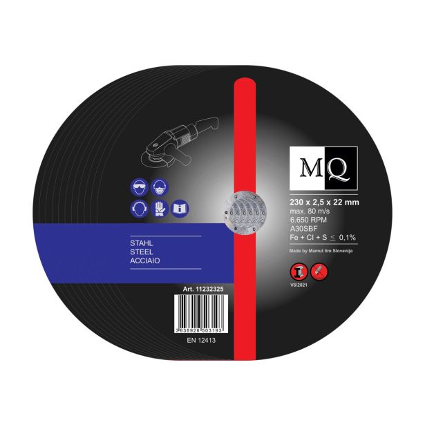 REZALNA PLOŠČA ZA JEKLO MQ 115X2.5X22 10-DELNI SET A30SBF