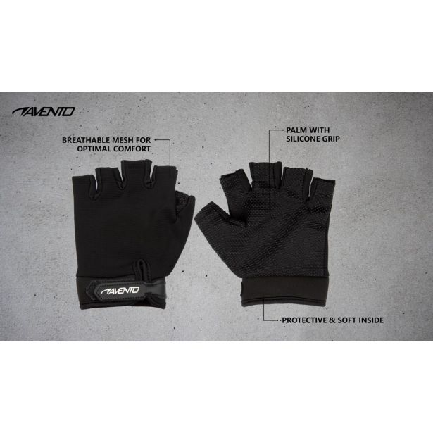 ROKAVICE ZA ŠPORTNO VADBO AVENTO 41AB L/XL ČRNE