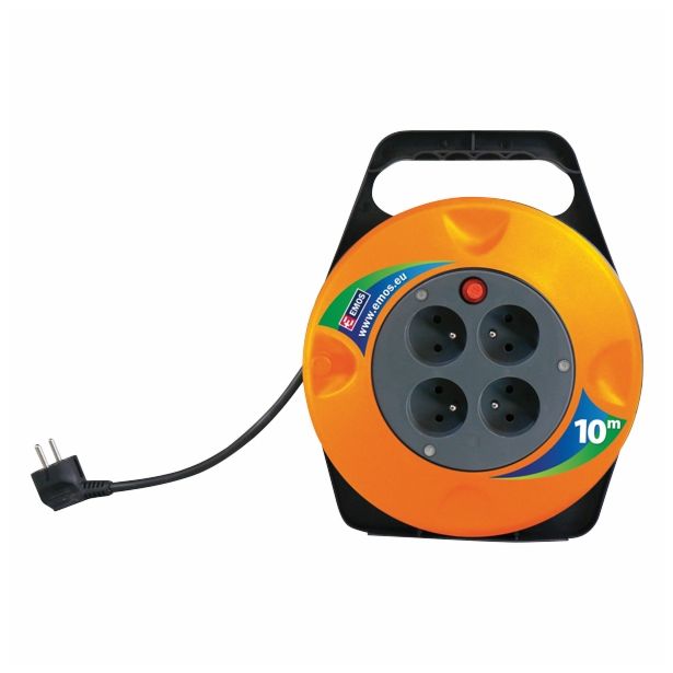 ROLETA - PVC VODNIK EMOS 10M H05VV-F 3X1.0 BOX 4 ŠUKO VTIČNICA IP20