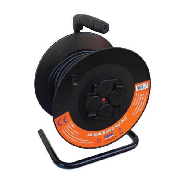 ROLETA - PVC VODNIK EURO M 50M H05VV-F 3X1.5 4 ŠUKO VTIČNICA IP20