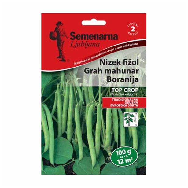 SEME STROČNIC SEMENARNA FIŽOL TOPCROP NIZEK ZELENOSTROČNI 100 G