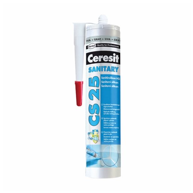 SILIKONSKA TESNILNA MASA CERESIT CS 25 07 SIVA 300 ML