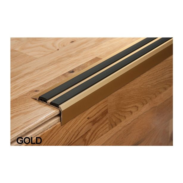 STOPNIŠČNI ALU PROFIL CEZAR 35X19MM 0.9M ZLAT Z GUMO