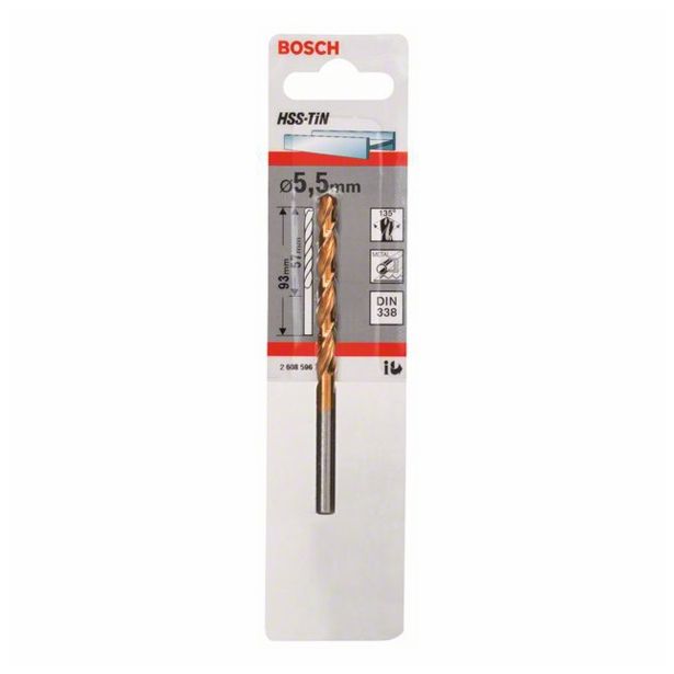 SVEDER HSS-TIN DIN 338 BOSCH 5.5X57/93 MM HSS-TIN