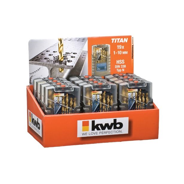 SVEDER HSS-TIN DIN 338 KWB 19 DELNA 1-10 MM HSS-TIN