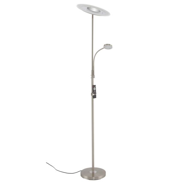 TALNA SVETILKA PRISMA FLOOR 28W+3.5W LED MAT NIKELJ, OKROGLA