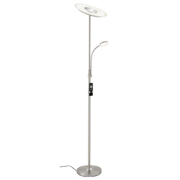TALNA SVETILKA PRISMA FLOOR 28W+3.5W LED MAT NIKELJ, OKROGLA