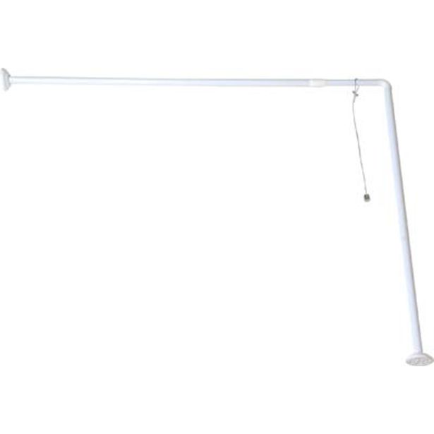 TENDANCE DRŽALO ZAVESE ZA KAD S PRITRDILNIM KABLOM ZA STROP ALUMINIJ, BEL