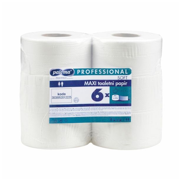 TOALETNI PAPIR PALOMA ROLICE TISSUE MAXI BELE 2PL. CA.180M FI.19CM 6/1