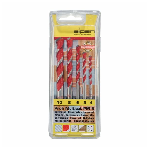 VEČNAMENSKI SVEDER ALPEN 4-5-6-8-10 MM 5 DELNA PROFI MULTICUT PM 5