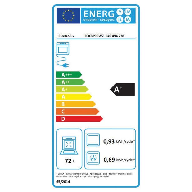 VGRADNA PEČICA ELECTROLUX EOC8P39WZ