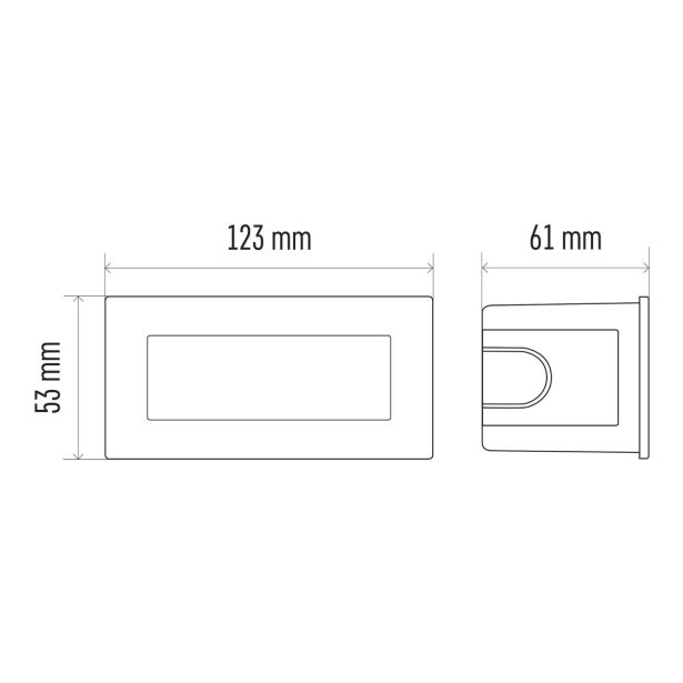 VGRADNA VRTNA SVETILKA EMOS ORIENTACIJSKA 1.5W, NW PRAVOKOTNA, AL, LED