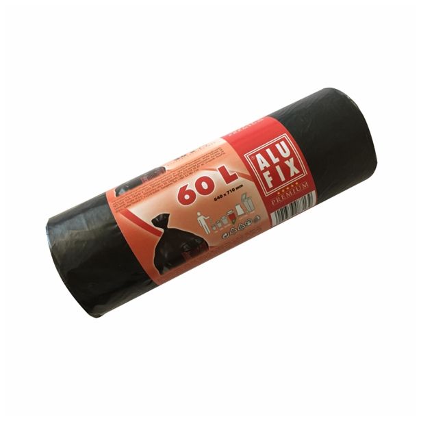 VREČKE ZA SMETI 60 L ČRNA 20/1 V ROLI