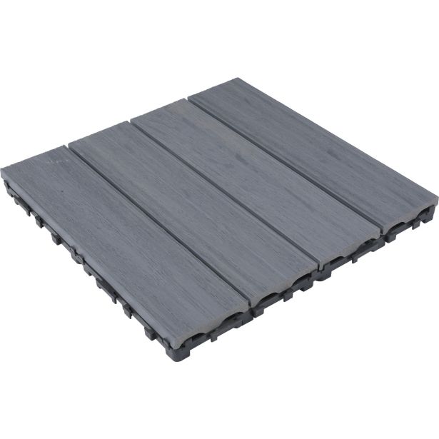 WPC DESKA ZA TERASO KLIK PLOŠČA 3D SV. SIVA 300X300X25 MM