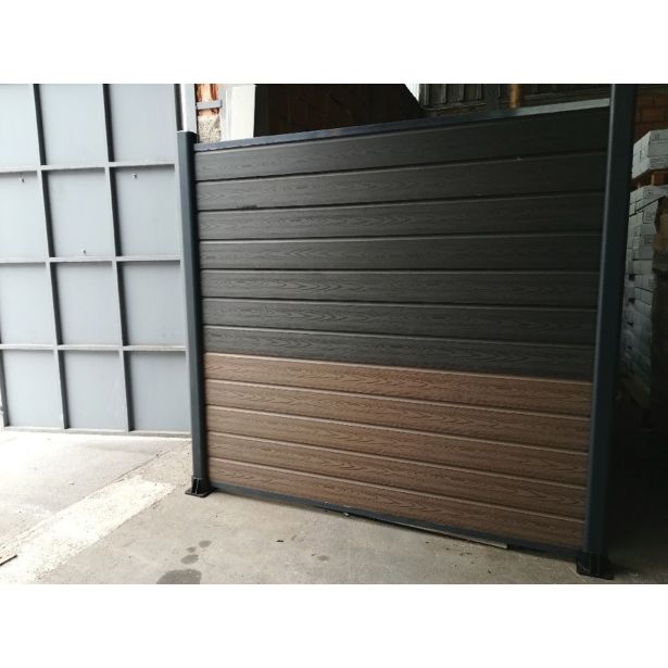 WPC SISTEM OGRAJA KAVNO RJAVA 180X180 CM 1 STEBRIČEK + 13 DESK
